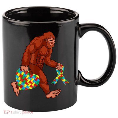 Funny Autism Bigfoot Autism Awareness Month 11oz C Handle Ceramic Mug