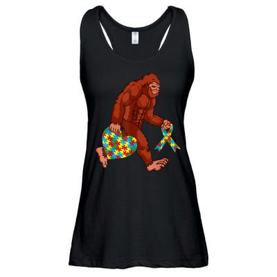 Funny Autism Bigfoot Autism Awareness Month Ladies Essential Flowy Tank