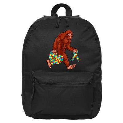 Funny Autism Bigfoot Autism Awareness Month 16 in Basic Backpack