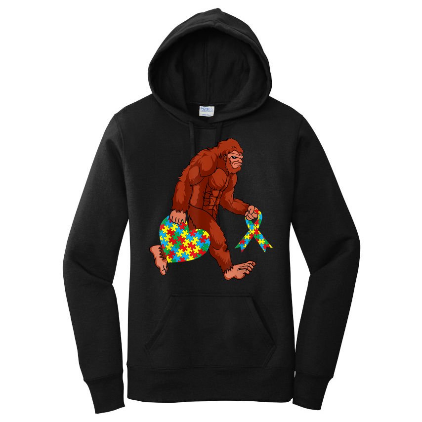 Funny Autism Bigfoot Autism Awareness Month Women's Pullover Hoodie