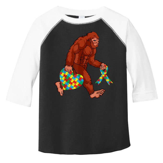 Funny Autism Bigfoot Autism Awareness Month Toddler Fine Jersey T-Shirt