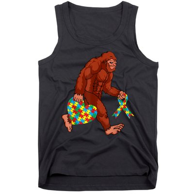 Funny Autism Bigfoot Autism Awareness Month Tank Top