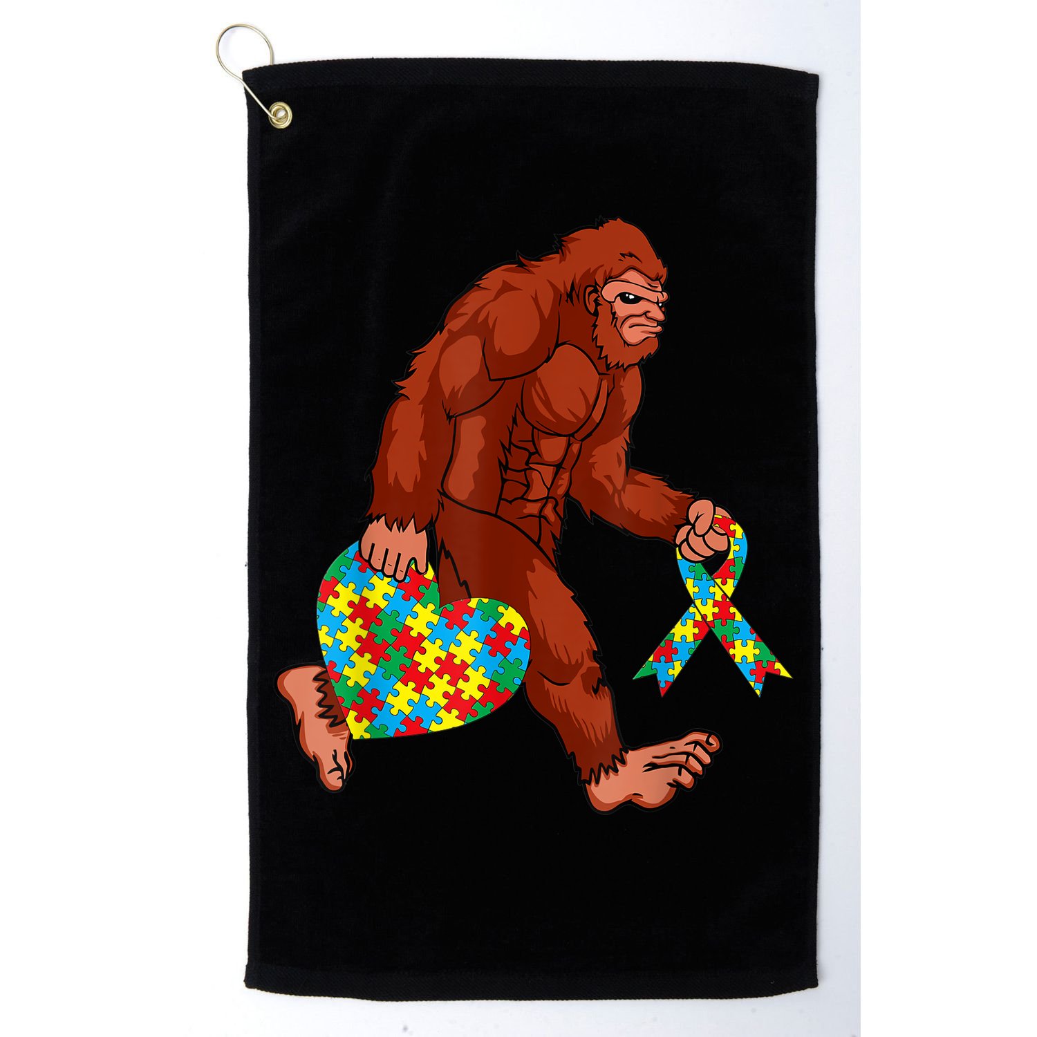 Funny Autism Bigfoot Autism Awareness Month Golf Towel
