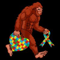 Funny Autism Bigfoot Autism Awareness Month Womens T-Shirt