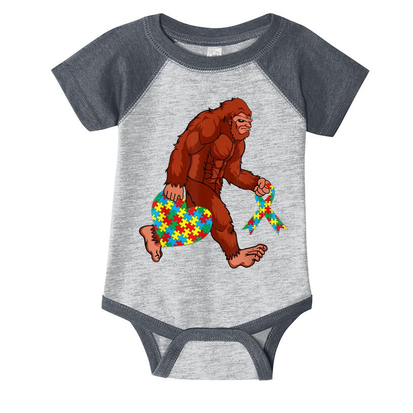 Funny Autism Bigfoot Autism Awareness Month Infant Baby Jersey Bodysuit