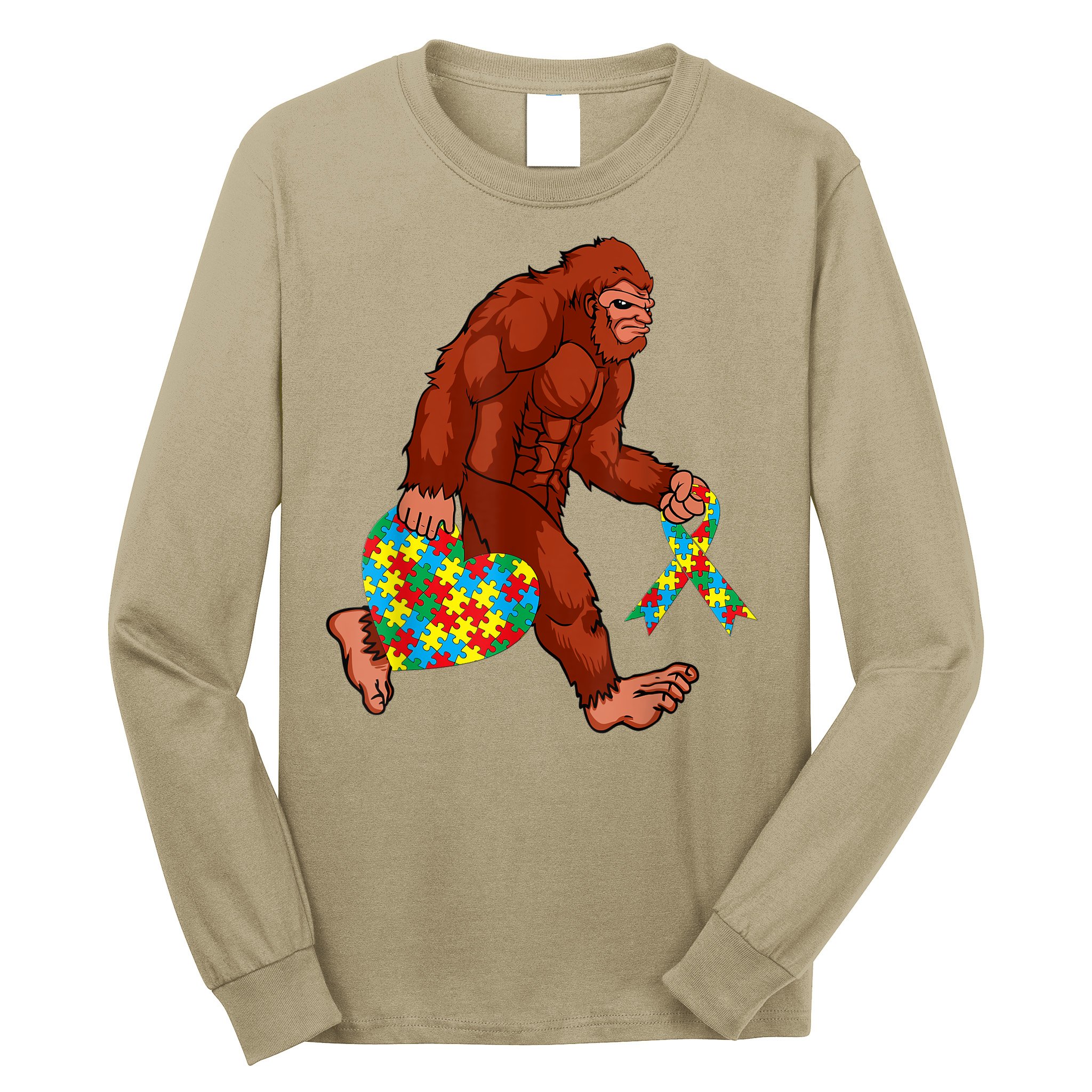 Funny Autism Bigfoot Autism Awareness Month Long Sleeve Shirt