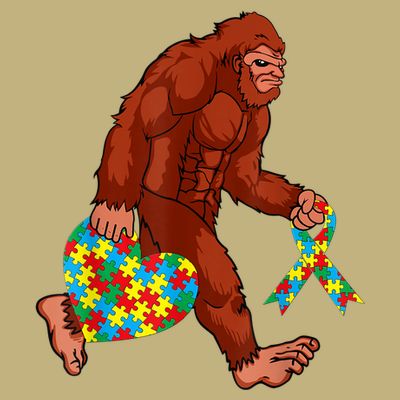 Funny Autism Bigfoot Autism Awareness Month T-Shirt