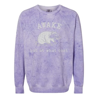 Funny A.Wake But At What Cost Funny Sarcastic Sayings Colorblast Crewneck Sweatshirt