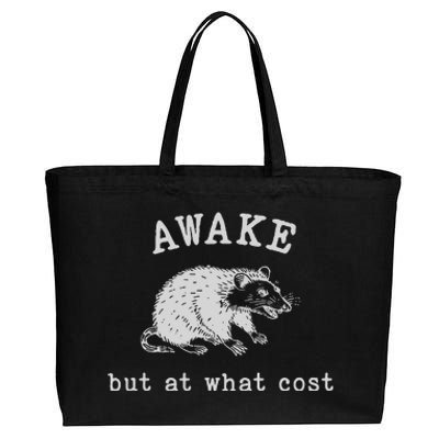 Funny A.Wake But At What Cost Funny Sarcastic Sayings Cotton Canvas Jumbo Tote