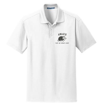 Funny A.Wake But At What Cost Funny Sarcastic Sayings Dry Zone Grid Polo