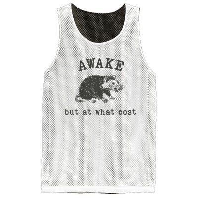 Funny A.Wake But At What Cost Funny Sarcastic Sayings Mesh Reversible Basketball Jersey Tank