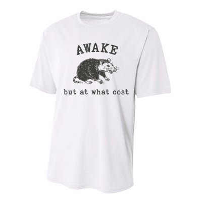 Funny A.Wake But At What Cost Funny Sarcastic Sayings Performance Sprint T-Shirt