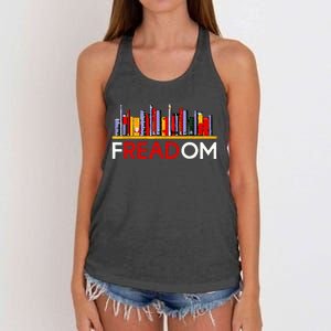 Freadom Anti Ban Books Freedom To Read Women's Knotted Racerback Tank