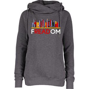 Freadom Anti Ban Books Freedom To Read Womens Funnel Neck Pullover Hood