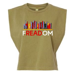 Freadom Anti Ban Books Freedom To Read Garment-Dyed Women's Muscle Tee