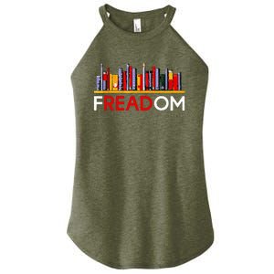 Freadom Anti Ban Books Freedom To Read Women's Perfect Tri Rocker Tank