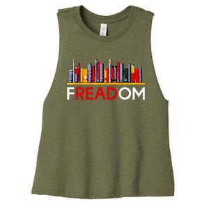 Freadom Anti Ban Books Freedom To Read Women's Racerback Cropped Tank