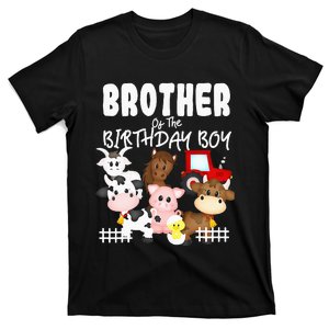 Farm Animals Barnyard Farm House Brother Of The Birthday Boy T-Shirt