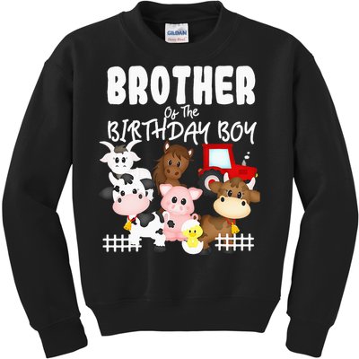 Farm Animals Barnyard Farm House Brother Of The Birthday Boy Kids Sweatshirt