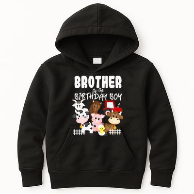 Farm Animals Barnyard Farm House Brother Of The Birthday Boy Kids Hoodie