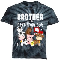 Farm Animals Barnyard Farm House Brother Of The Birthday Boy Kids Tie-Dye T-Shirt