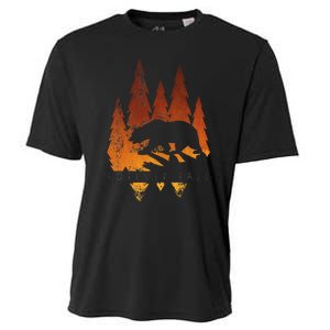 Fall Autumn Bear In Trees Fall Color Stylish Cooling Performance Crew T-Shirt