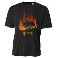 Fall Autumn Bear In Trees Fall Color Stylish Cooling Performance Crew T-Shirt