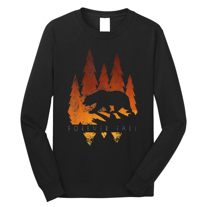 Fall Autumn Bear In Trees Fall Color Stylish Long Sleeve Shirt