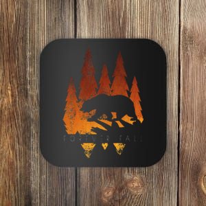 Fall Autumn Bear In Trees Fall Color Stylish Coaster