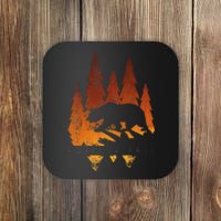 Fall Autumn Bear In Trees Fall Color Stylish Coaster