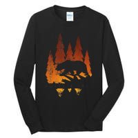 Fall Autumn Bear In Trees Fall Color Stylish Tall Long Sleeve T-Shirt