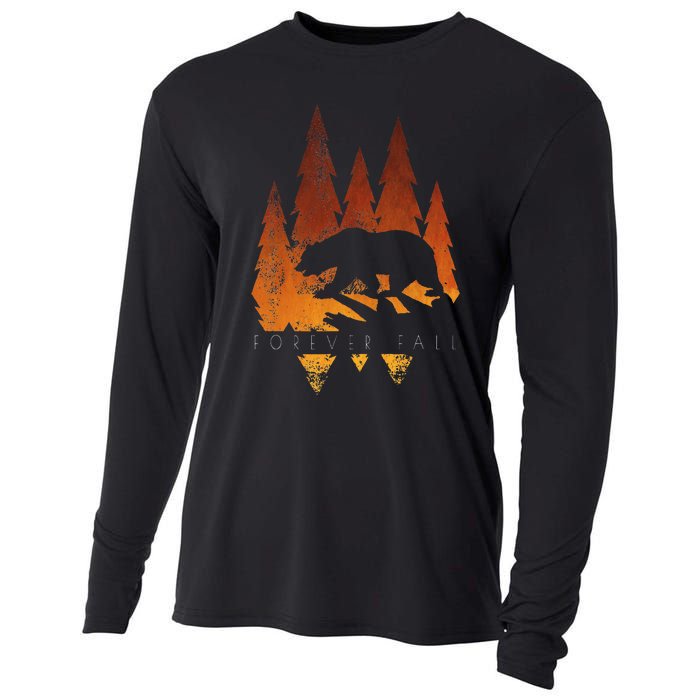 Fall Autumn Bear In Trees Fall Color Stylish Cooling Performance Long Sleeve Crew