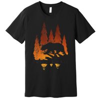 Fall Autumn Bear In Trees Fall Color Stylish Premium T-Shirt