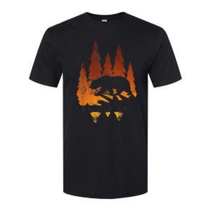 Fall Autumn Bear In Trees Fall Color Stylish Softstyle CVC T-Shirt