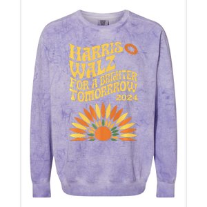 For A Brighter Tomorrow Harris Walz 2024 Premium Colorblast Crewneck Sweatshirt