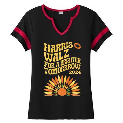 For A Brighter Tomorrow Harris Walz 2024 Premium Ladies Halftime Notch Neck Tee