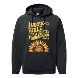 For A Brighter Tomorrow Harris Walz 2024 Premium Performance Fleece Hoodie