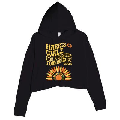 For A Brighter Tomorrow Harris Walz 2024 Premium Crop Fleece Hoodie