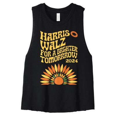 For A Brighter Tomorrow Harris Walz 2024 Premium Women's Racerback Cropped Tank