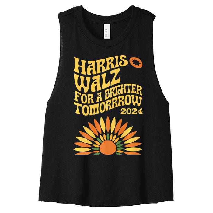 For A Brighter Tomorrow Harris Walz 2024 Premium Women's Racerback Cropped Tank