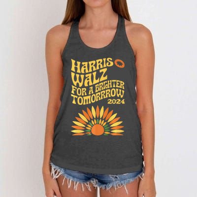 For A Brighter Tomorrow Harris Walz 2024 Premium Women's Knotted Racerback Tank