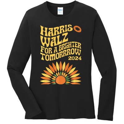 For A Brighter Tomorrow Harris Walz 2024 Premium Ladies Long Sleeve Shirt