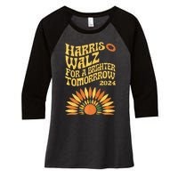 For A Brighter Tomorrow Harris Walz 2024 Premium Women's Tri-Blend 3/4-Sleeve Raglan Shirt