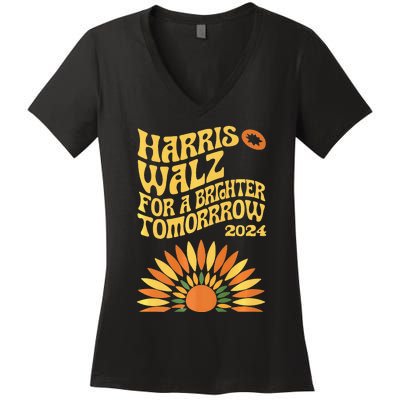 For A Brighter Tomorrow Harris Walz 2024 Premium Women's V-Neck T-Shirt