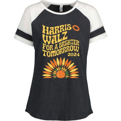 For A Brighter Tomorrow Harris Walz 2024 Premium Enza Ladies Jersey Colorblock Tee