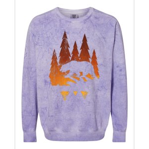 Fall Autumn Bear In Trees Fall Color Stylish Colorblast Crewneck Sweatshirt