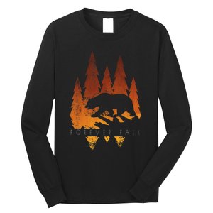 Fall Autumn Bear In Trees Fall Color Stylish Long Sleeve Shirt