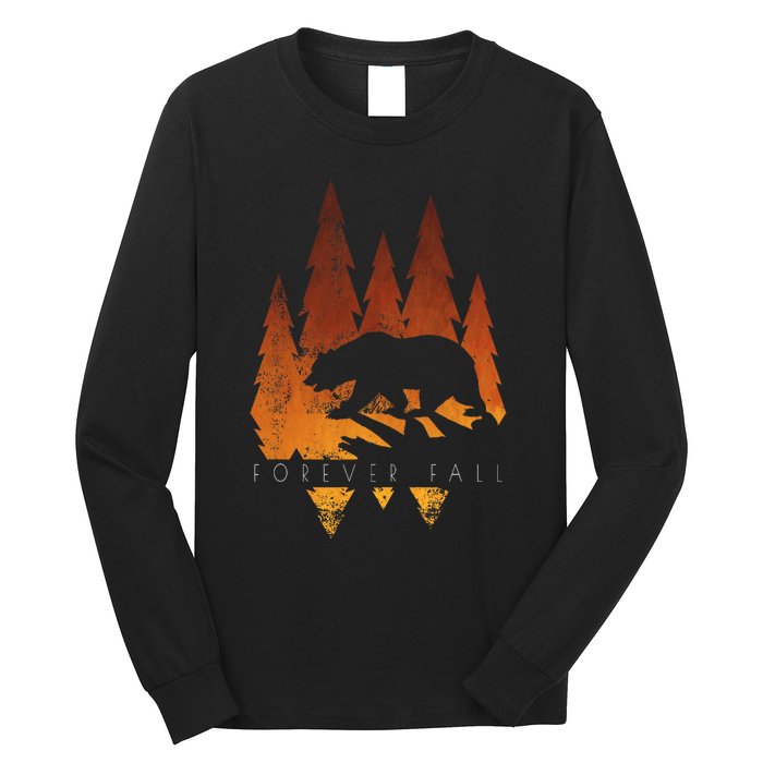 Fall Autumn Bear In Trees Fall Color Stylish Long Sleeve Shirt