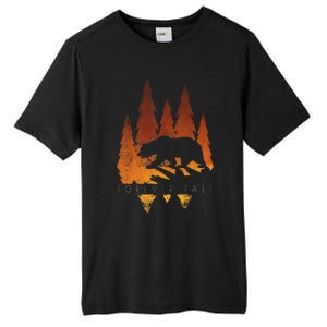 Fall Autumn Bear In Trees Fall Color Stylish Tall Fusion ChromaSoft Performance T-Shirt