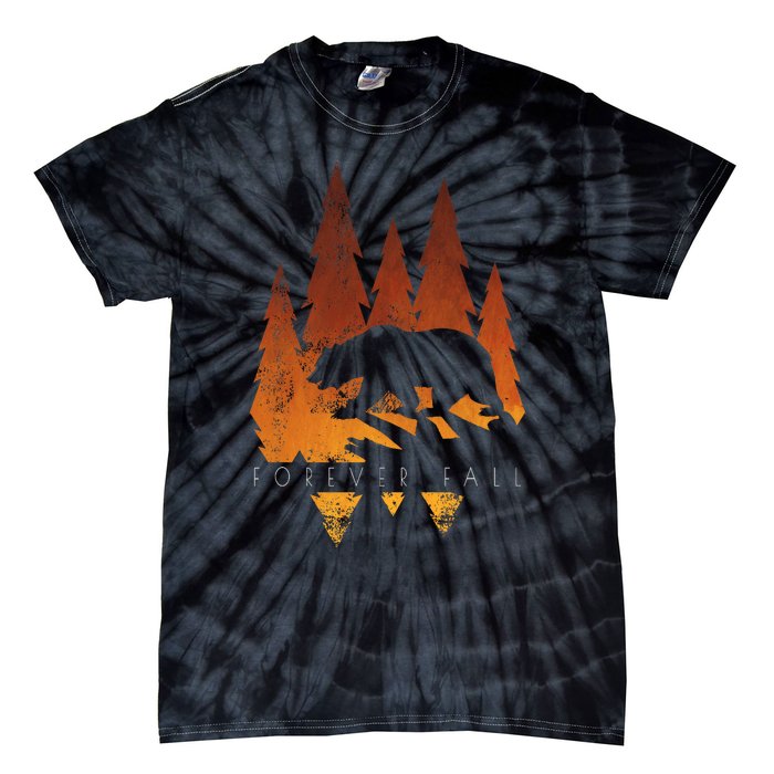 Fall Autumn Bear In Trees Fall Color Stylish Tie-Dye T-Shirt